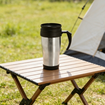 450mL Car Coffee Tea Travel Mug with Handle Stainless Steel Insulated Mug