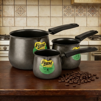 3PCS Turkish Style Stainless Steel Tea Set Coffee Maker with Long Handle 397g