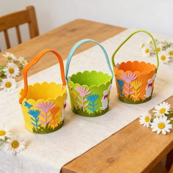 Felt Gift Bag Easter Basket Design 12 x 14cm Random Colours