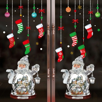 Christmas Window Stickers Xmas Snowman Santa Art Decal Wall Home Shop Decor - Santa G