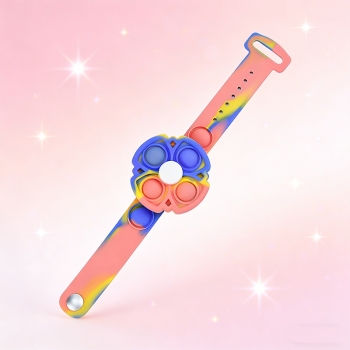 Push Pop Bubble Bracelet Fidget Bracelet Rotating Stress Relief Wristband Gifts - Pink and Blue Flowing Color