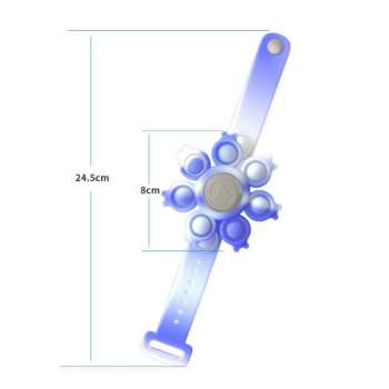 Luminous Hand Spinner Stress Relief Rotating Bubble Bracelet Xmas Gifts - Blue + White
