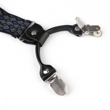 Business Men Adult Suspenders Clip Refined Non-slip Shoulder Straps - Blue Prismatic
