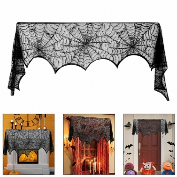 Large Black Lace Spider Cloth Design Halloween Fancy Dress Party Decoration