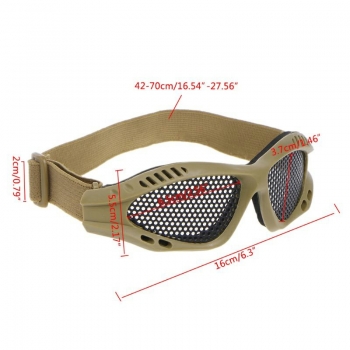 Tactical Mesh Glasses Steel Mesh Lens Goggles Paintballing Airsoft - Coyote