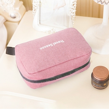 Ladies Mens Wash Bag Travel Toilet Bag Hanging Toiletries Makeup Cosmetic Bags - Pink
