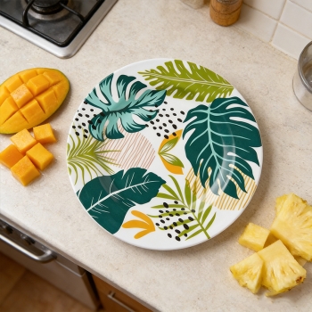 Plastic Round Plate Reusable Plates Random Colours 23cm 176g