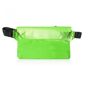 Large Waterproof Dry Pouch Bag Case with Waist Strap for Sports Swimming Beach - Green