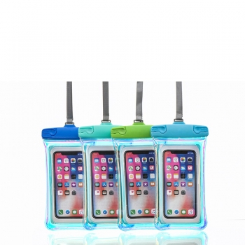 Universal 7.2 inch Waterproof Phone Pouch Glowing Bag - Blue