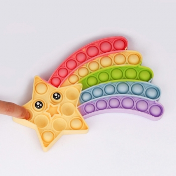 Pop it Fidget a Loud Side and a Quiet Side to Pop - Rainbow Stars