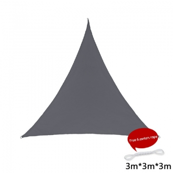 400D Triangle Outdoor Shade Sail Patio Suncreen Awning Garden Sun Canopy 98% UV Block Grey - 3x3x3m