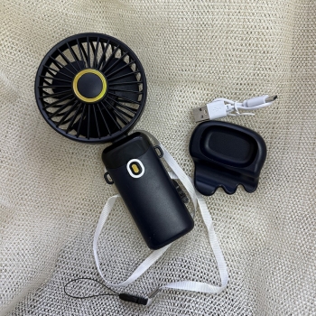 USB Rechargeable Mini Hand-held Fan Portable Folding Desk Fan with LED Display 18.8 x 9 x 4.65 cm Blue