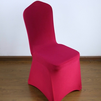 Min Order 2pcs -Full Cover Elastic Chair Cover Hotel Weddings Party Christmas Banquet Dining Office Chair Cover - Wine Red