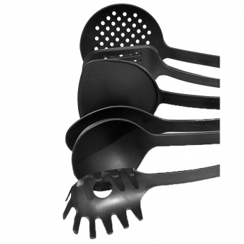 Kitchen Utensil Set Plastic Utensil Set of 6 Non-stick Heat Resistant Spatula with Handle 30cm