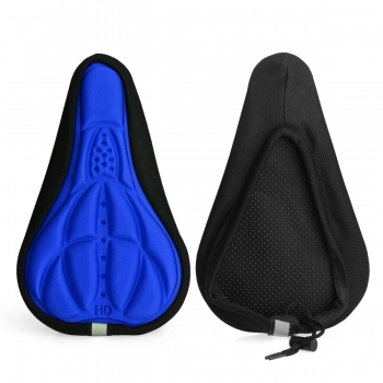 Cycling Bicycle Bike Silicone Saddle 3D Seat Cover Cushion Soft Pad - Blue