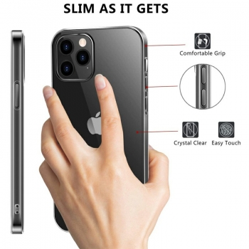 Soft Slim Silicone Protective Case TPU Rubber Back Cover for iPhone 12 Pro - Clear