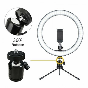 10 inch LED Ring Light Live Makeup Video Photo with Desk Tripod