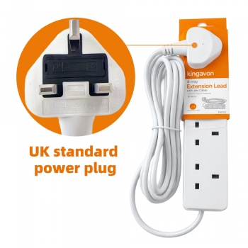 4 Way Gang Socket Extension Lead 2m Cable UK Mains Plug Sockets Multi Plug Power Strip