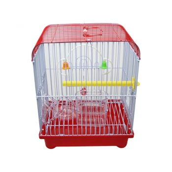 Small Bird Cages 22cm x 27cm for Canaries, Budgies, Finches, Metal, Accessories Random Colour