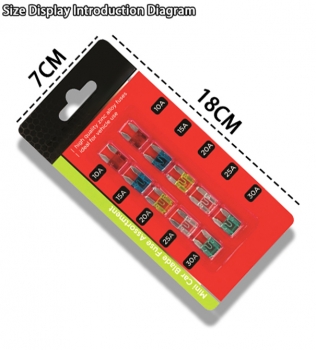 10PCS Mixed Mini Blade Fuses 10A to 30A Replacement Fuses Car Fuse ATM Motorbike