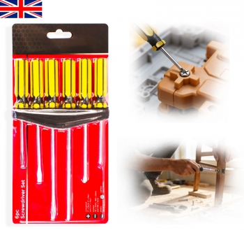 6PCS Screwdriver Set With Storage Rack Includes Phillips Slotted Tips