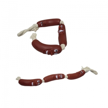 3 pieces Sausage Rope for Dogs Pets Fetch Teething Fun Playtime Puppy Toy