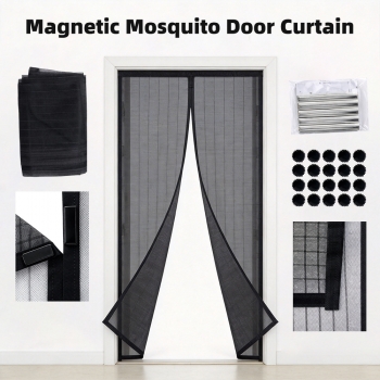 Magnetic Insect Door Mesh Black Door Net Screen 100 x 210cm