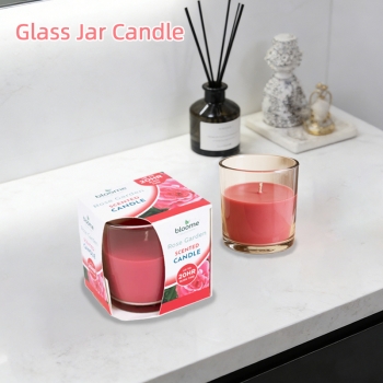 Rose Garden Fragranced Glass Jar Candle Scented Candles 20h Burn Time for Festivals Gifts