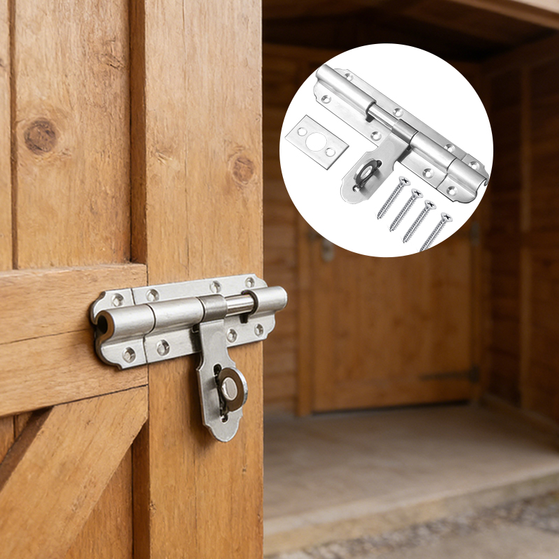 6 Inch Stainless Steel Tower Door Bolt Lock with Screws Heavy Duty Door Security Bolts Silver