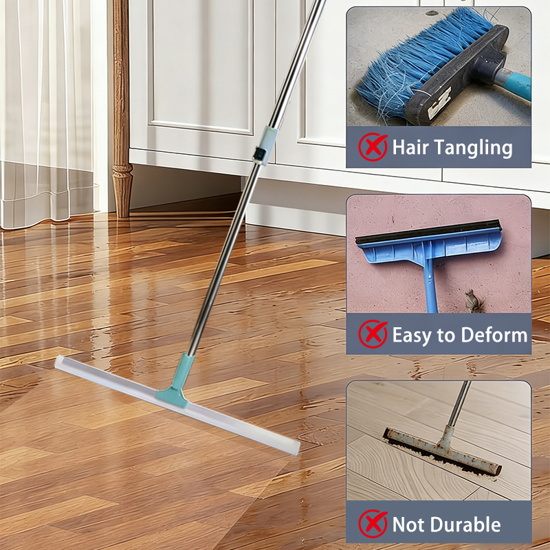 39 Inch Extendable Window Wiper Swivel Head Bathroom Squeegee with Foam Handle
