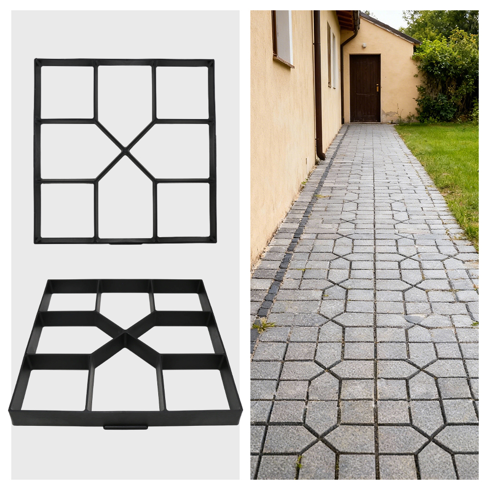 2Pack 40cm Paving Mold Concrete Moulds Outdoor Garden DIY Walkway Maker Mold Stepping Stone Paving Pavement Mold