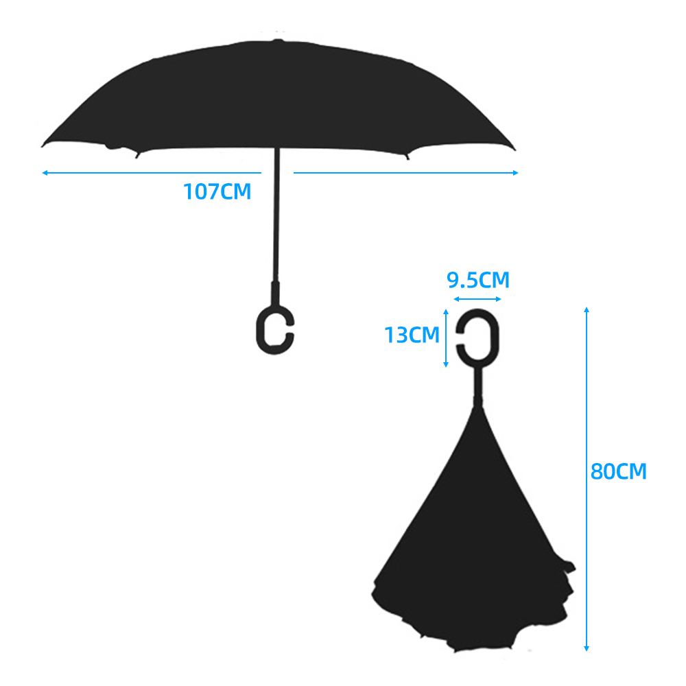 Sunflower Pattern Double Layer Inverted Umbrella Cars Reverse Open Folding Umbrellas Windproof UV Protection C Handle