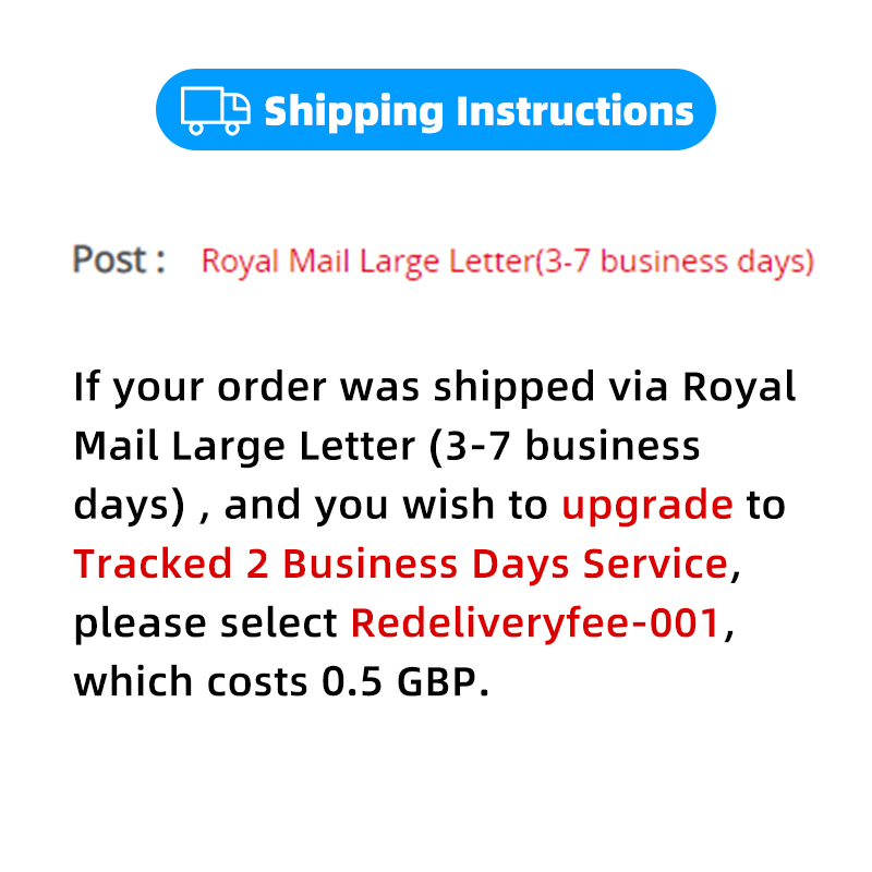 Redelivery fee for Royalmail large letter service