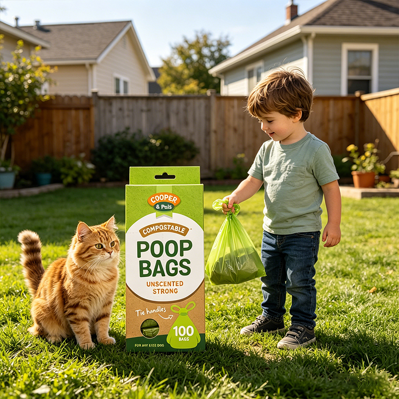 100PCS Degradable Poop Bags Unscented  Dog Poop Bags Poo Waste Sacks Unscented