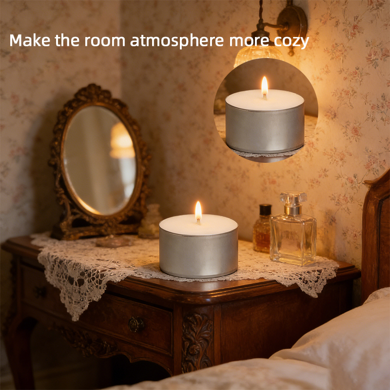 15PCS White Tealights Unscented Unfragranced Candles 3h Burn Time Gifts