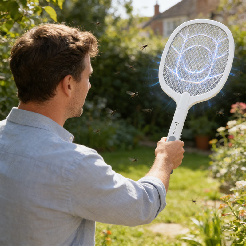 Bug Zapper Racket Fly Swatter Mosquito Bat 1200mAh USB Pest Killer
