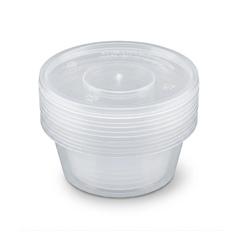 5 Pack 450ml Round Vented Food Storage Containers with Lids Stackable Reusable Leakproof