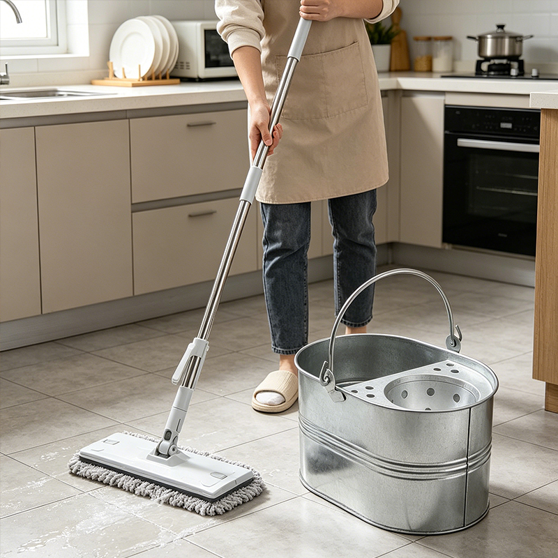 13L Large Metal Mop Bucket with Handle for Home Office General Cleaning 32 x 23cm