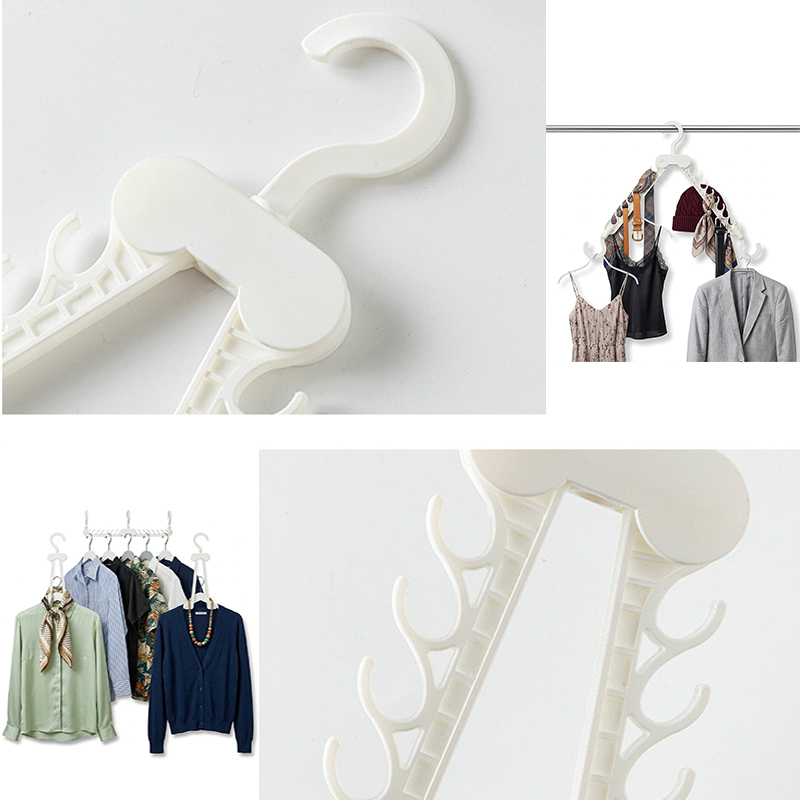 Space Saving Hangers for Clothes Adjustable Vertical Wardrobe Organiser Hanger Hooks