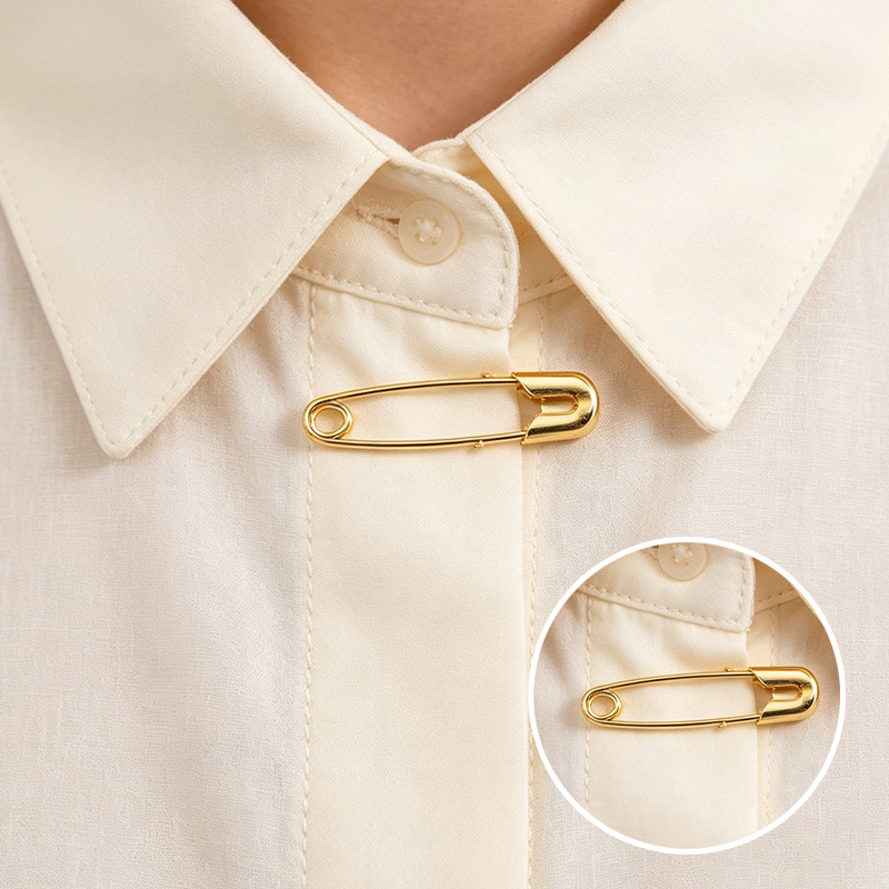 Safety Pins 80 Pack Mixed Sizes Gold Color Heavy Duty Pin for Crafting