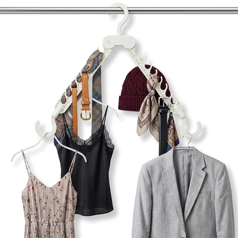 Space Saving Hangers for Clothes Adjustable Vertical Wardrobe Organiser Hanger Hooks