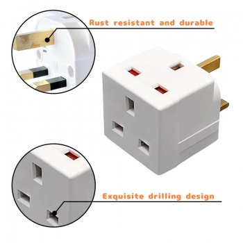 2 Way Block Plug 13A Block Mains Adaptor Multi Socket Plug Adaptor