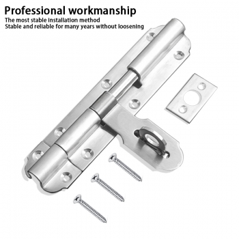 6 Inch Stainless Steel Tower Door Bolt Lock with Screws Heavy Duty Door Security Bolts Silver