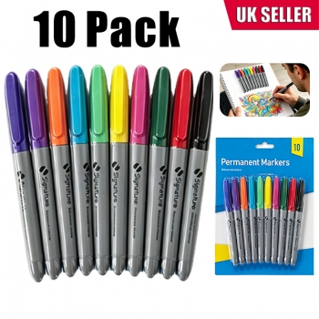 10PCS Fine Tip Coloured Marker Pen Colorful Permanent Marker for Kids Painting Lovers