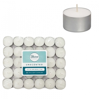 60PCS White Tealights Unscented Unfragranced Candles 3h Burn Time for Festivals Gifts