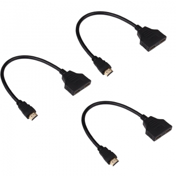 3PCS 1080P HDMI Port Male to 2 Female 1 In 2 Out Splitter Cable Converter