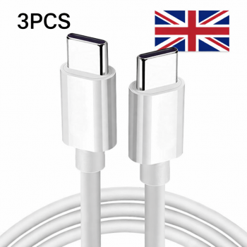 3Pack 1m 60W USB C to C Cable OD3.0 TPE 130 Strand 0.1 Copper Wire Cable