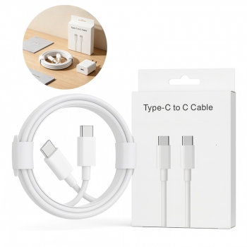 3PCS 1M USB C to C Cable  60W Type-C Cable for Data Sync and Fast Charging White Braided