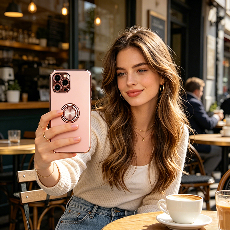3Pack Shockproof Electroplated Case for iPhone 12 Pro 6.1-Inch Rose Gold