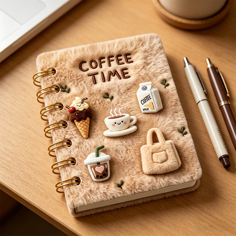 Coffee Style Compact Notebook Spiral Bound Lightweight Random Colours